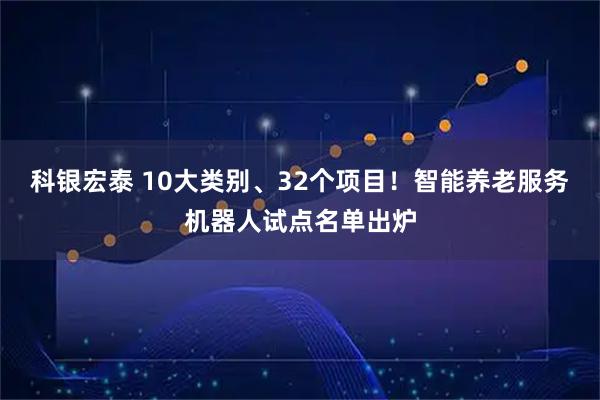 科银宏泰 10大类别、32个项目！智能养老服务机器人试点名单出炉