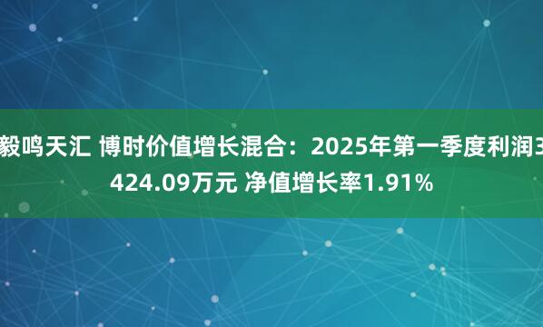 毅鸣天汇 博时价值增长混合：2025年第一季度利润3424.09万元 净值增长率1.91%